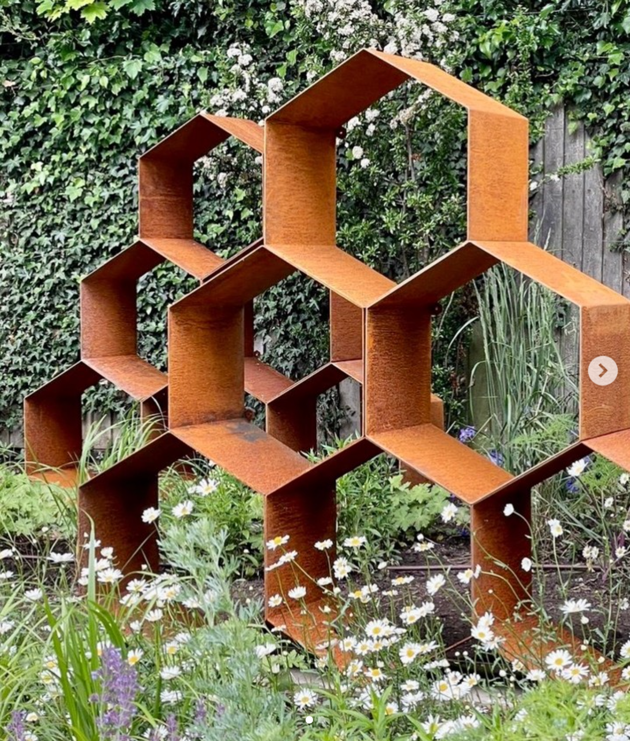 Woodstock Corten Steel Hexagons Log Store