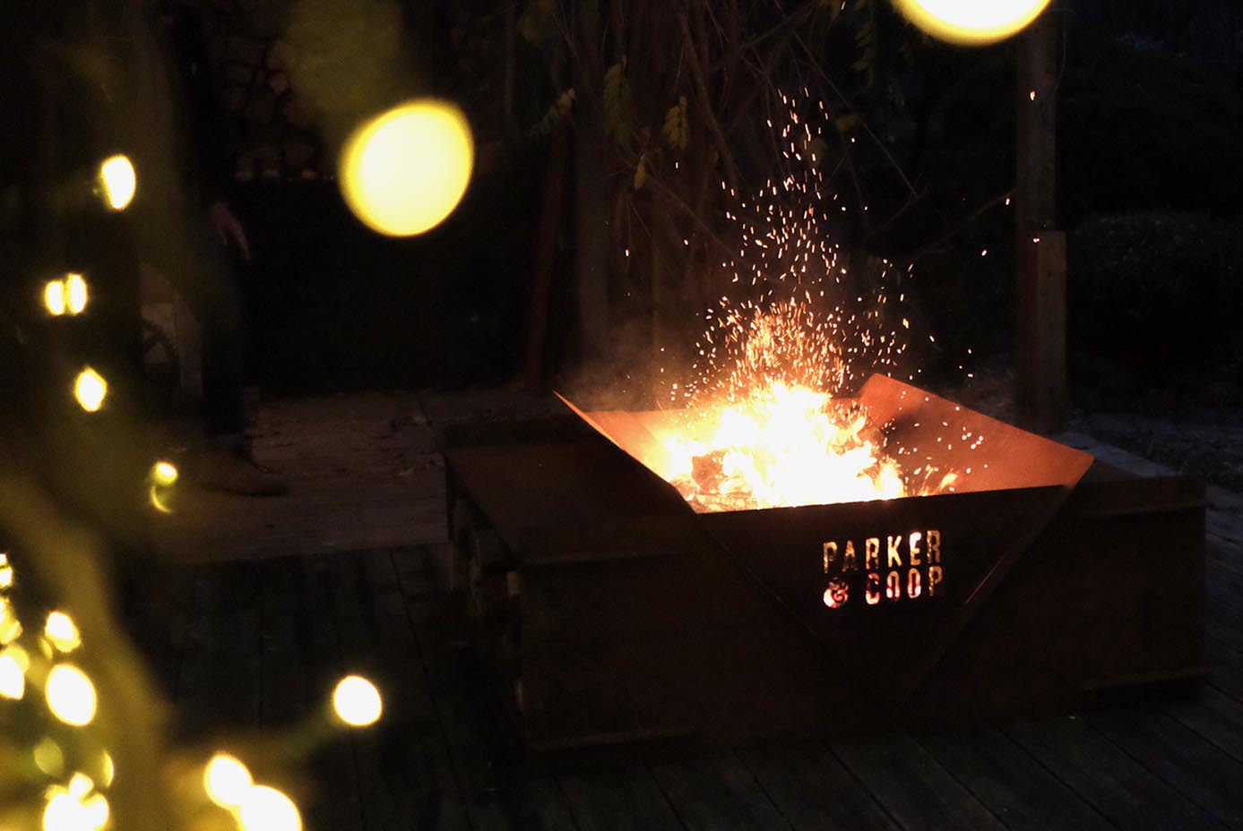 Woodstock Corten Steel Fire Pit Log Store and Grill