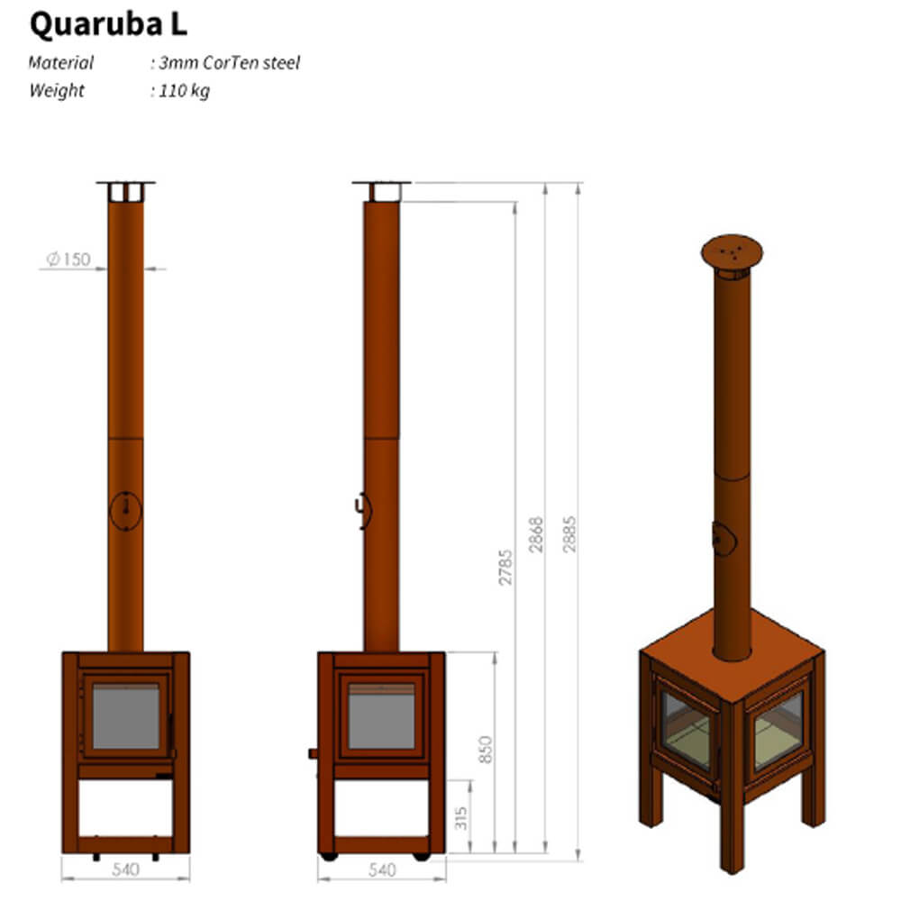 Quaruba-L-RB73-Parker-and-Coop-Corten-Steel-Rusted-outdoor-stove-log-burner-fire