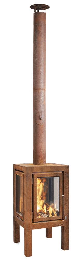Quaruba-XXL-RB73-Parker-and-Coop-corten-rusted-outdoor-log-burner-stove-fire