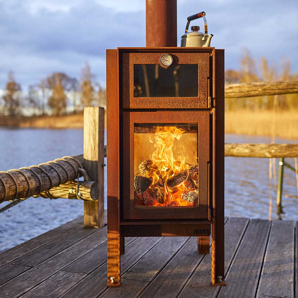RB73 Outdoor Corten Steel Log Burners and Wood Stoves - Parker