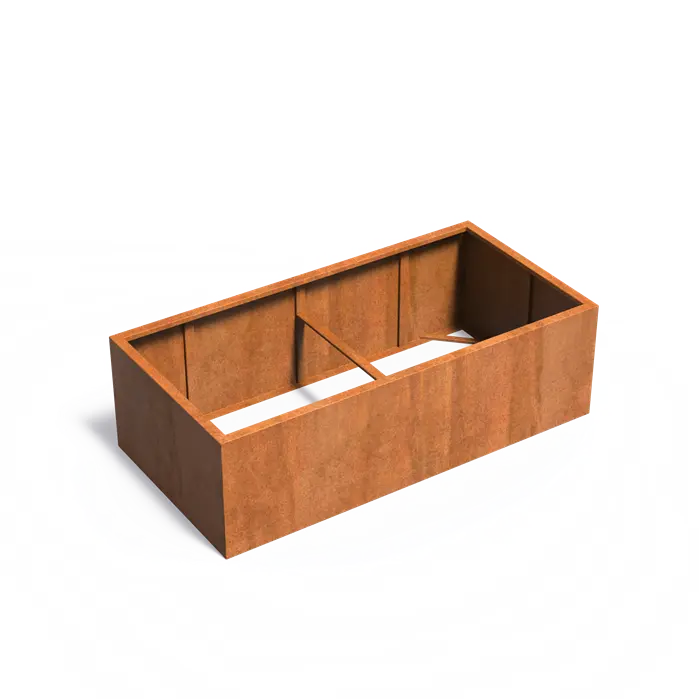 Corten Steel Bottomless Rectangular Planter