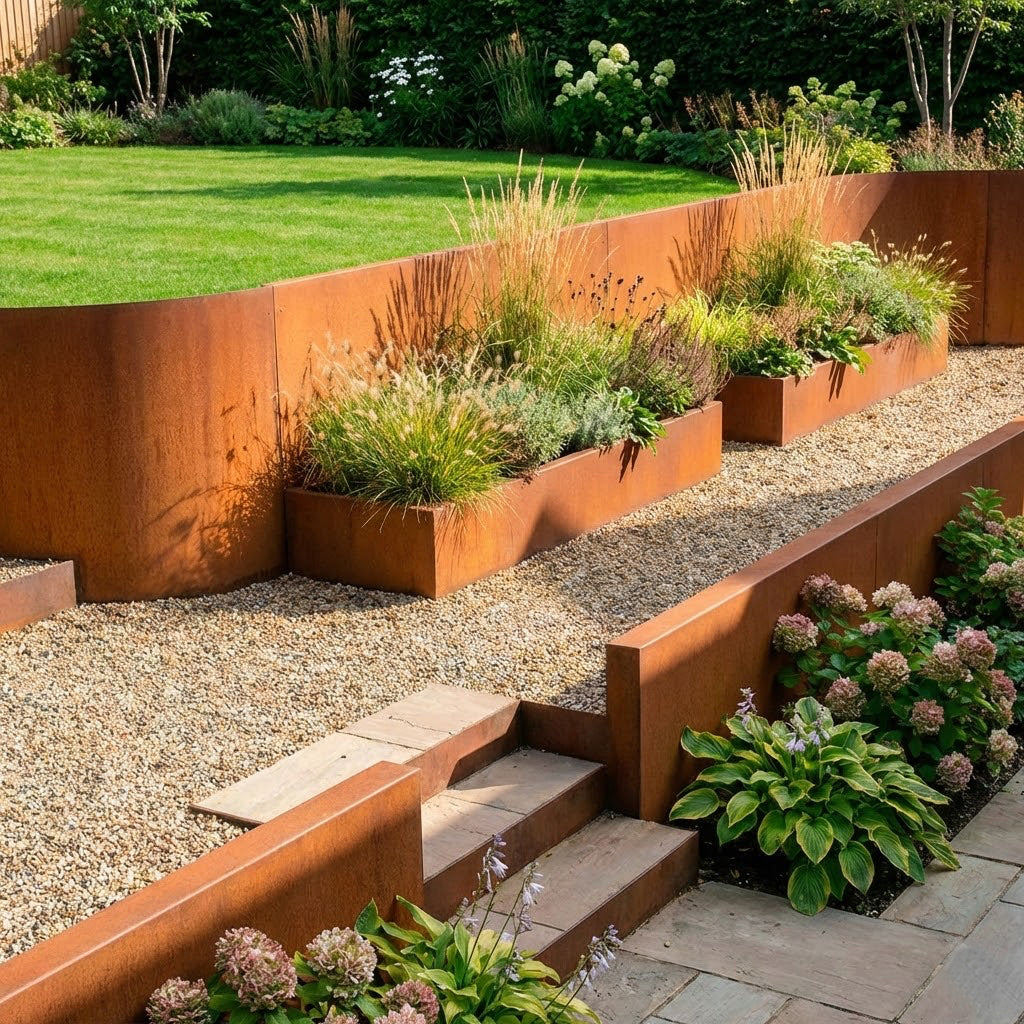 Corten Steel Retaining Wall 40cm High