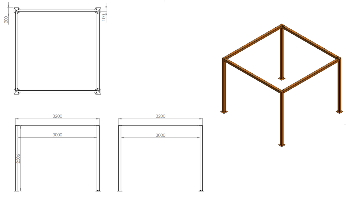 Corten Steel Garden Pergola