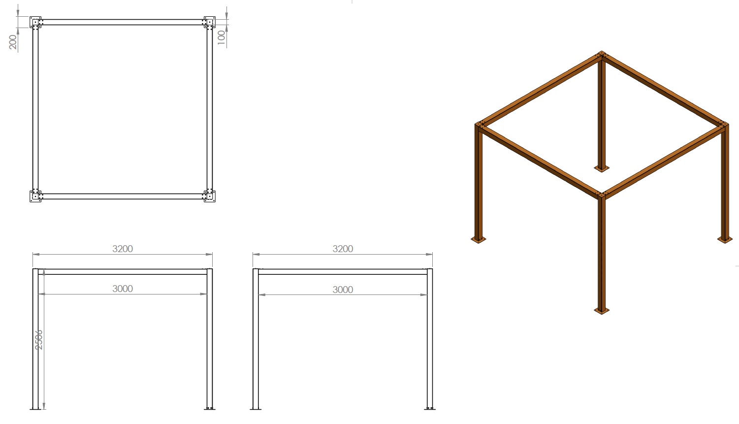 Corten Steel Garden Pergola
