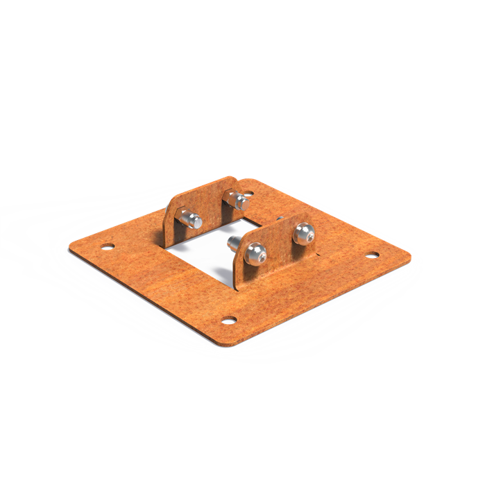 Corten Steel Garden Pergola Post Base Clean Cut Out