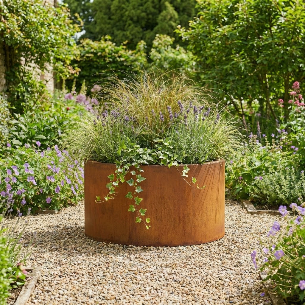 Corten Steel Round Planter