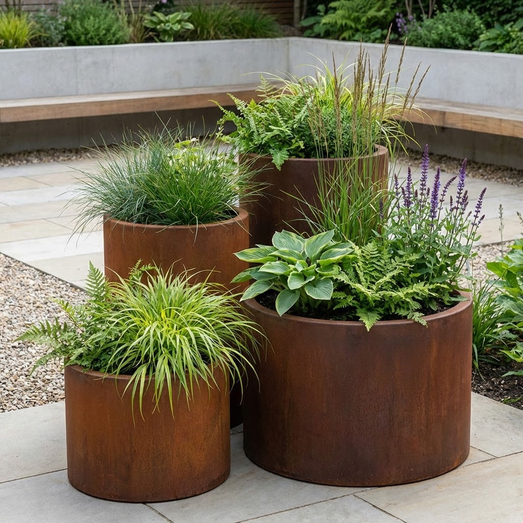 Corten Steel Round Planter