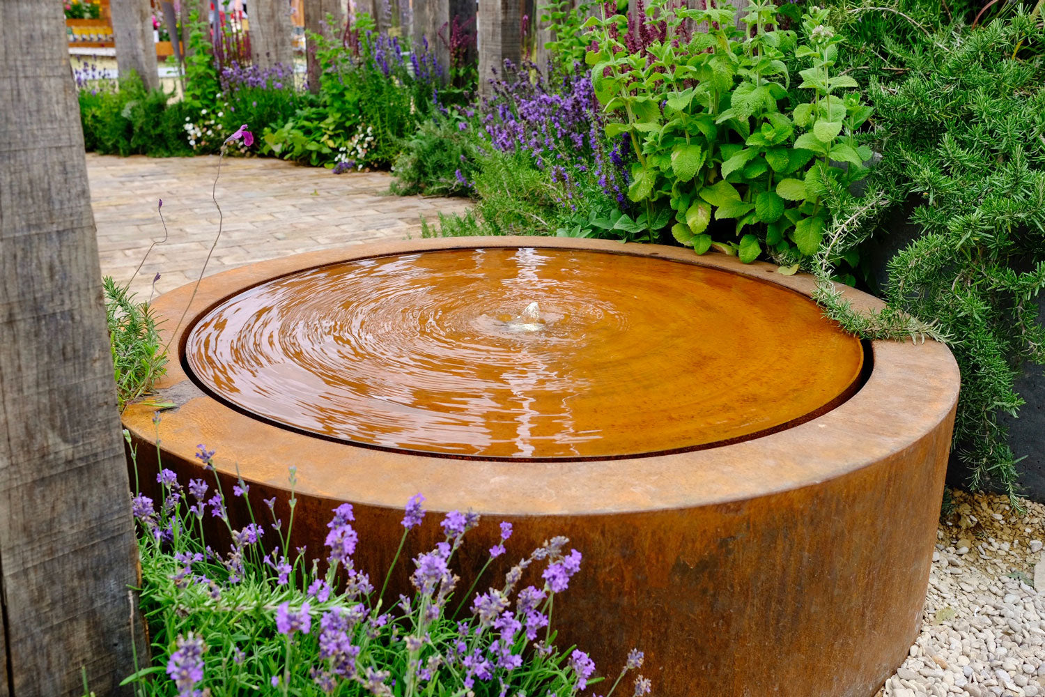 parker and coop water table garden water feature corten steel rusted