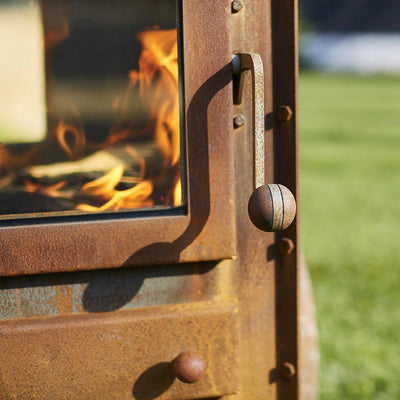 Bijuga-RB73-Parker-and-Coop-corten-rusted-outdoor-log-burner-stove-fire