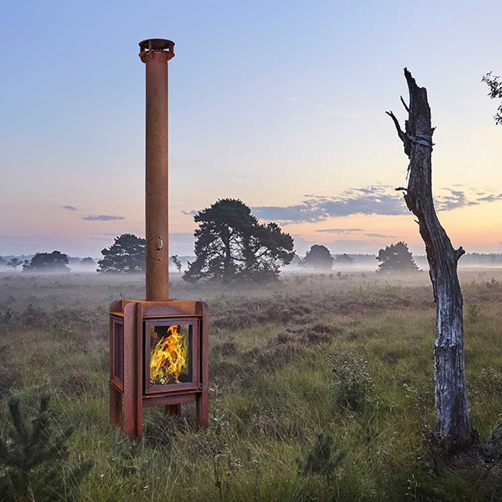     Fennek-50-RB73-Parker-and-coop-corten-steel-rusted-log-burner-stove-fire