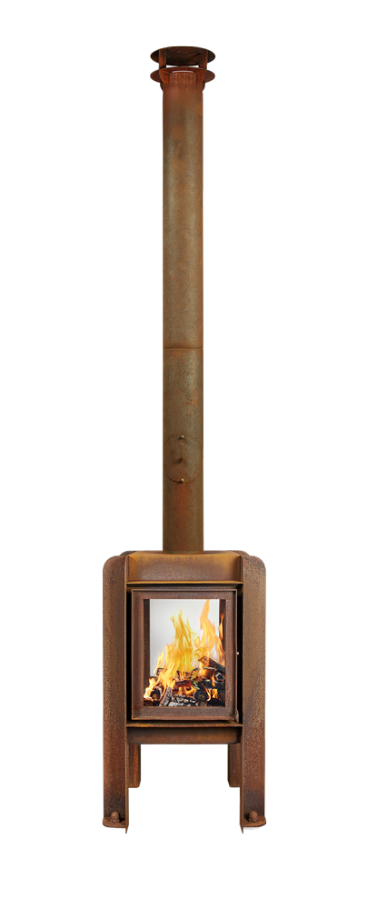 Fennek-50-parker-and-coop-corten-rusted-steel-log-burner-stove-fire