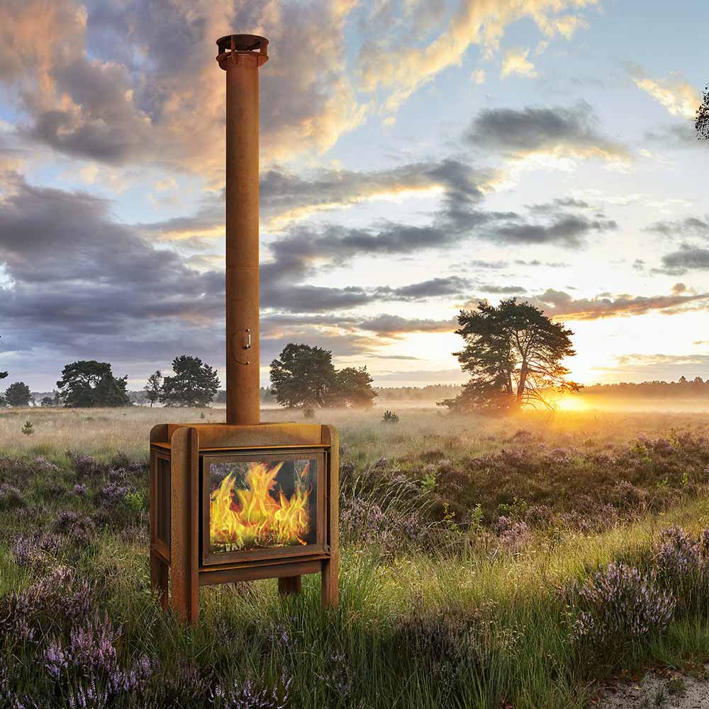 Fennek-80-RB73-Parker-and-coop-corten-steel-rusted-log-burner-stove-fire