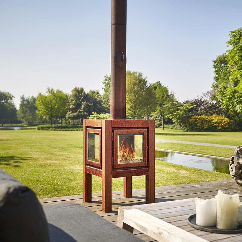     Quaruba-L-RB73-Parker-and-coop-corten-steel-rusted-log-burner-stove-fire