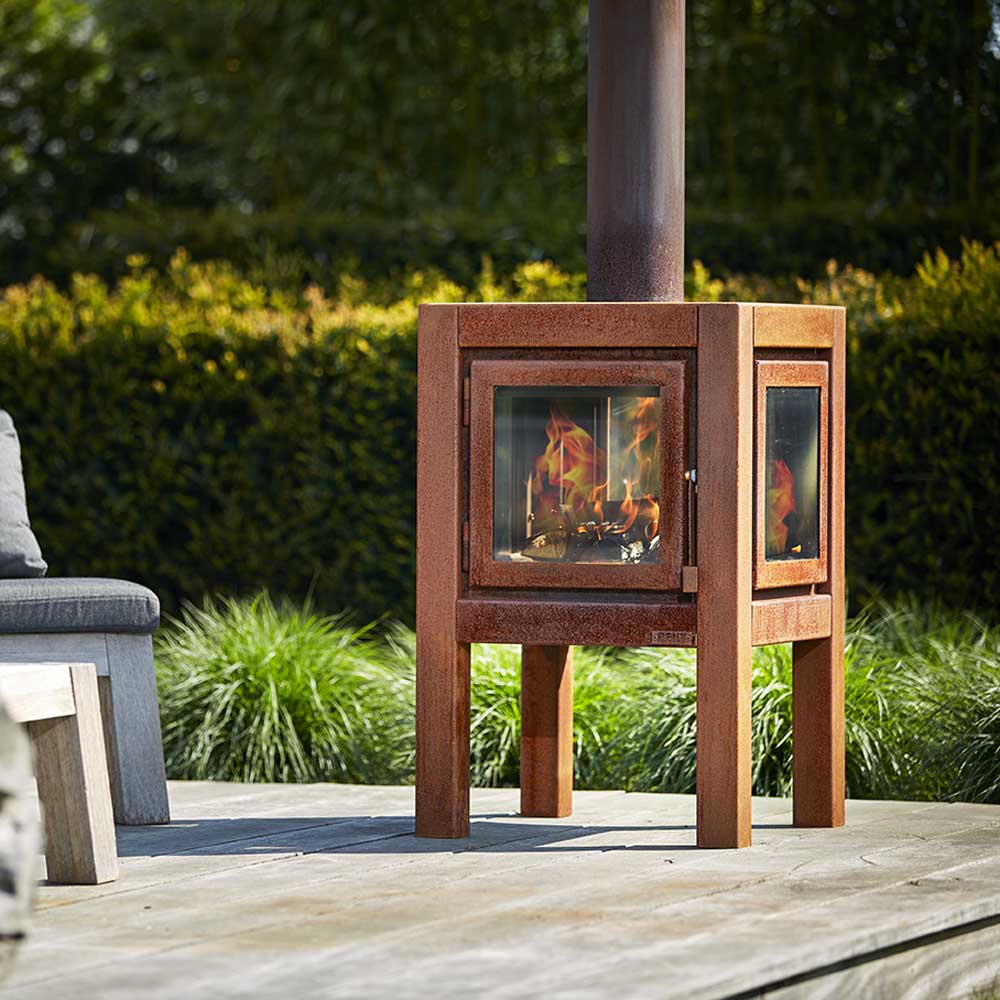     Quaruba-L-RB73-Parker-and-coop-corten-steel-rusted-log-burner-stove-fire