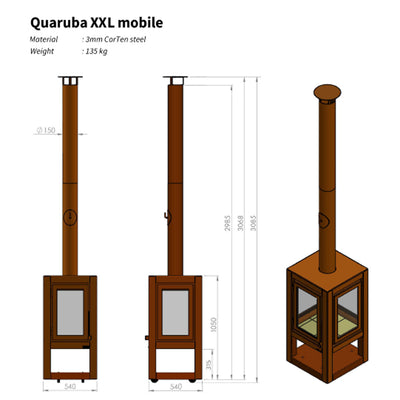 Brûleur à bûches mobile Quaruba XXL RB73