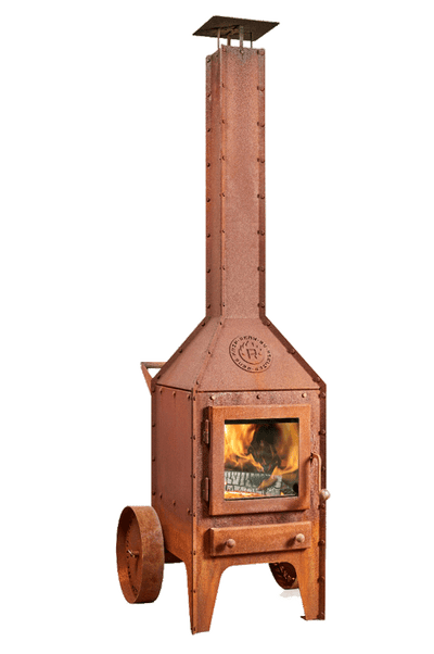 Bijuga-wheels-product-RB73-Parker-and-Coop-corten-rusted-outdoor-log-burner-stove-fire