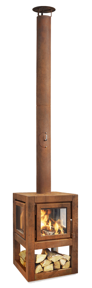 Quaruba-L-mobile-RB73-Parker-and-Coop-corten-rusted-outdoor-log-burner-stove-fire