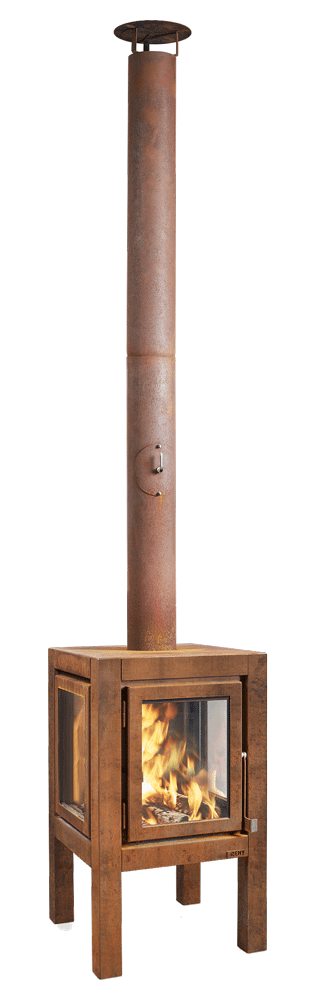 Quaruba-XL-RB73-Parker-and-Coop-corten-rusted-outdoor-log-burner-stove-fire