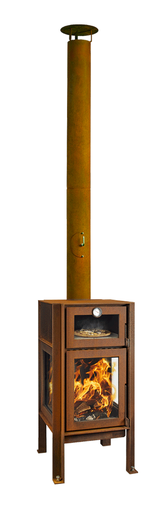 RB73-Quercus-Parker-and-Coop-Corten-Steel-Rusted-outdoor-stove-log-burner-fire-pizza-oven