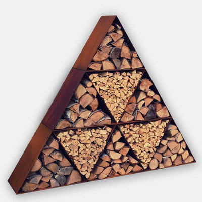 Woodstock Corten Steel Triangles Log Store