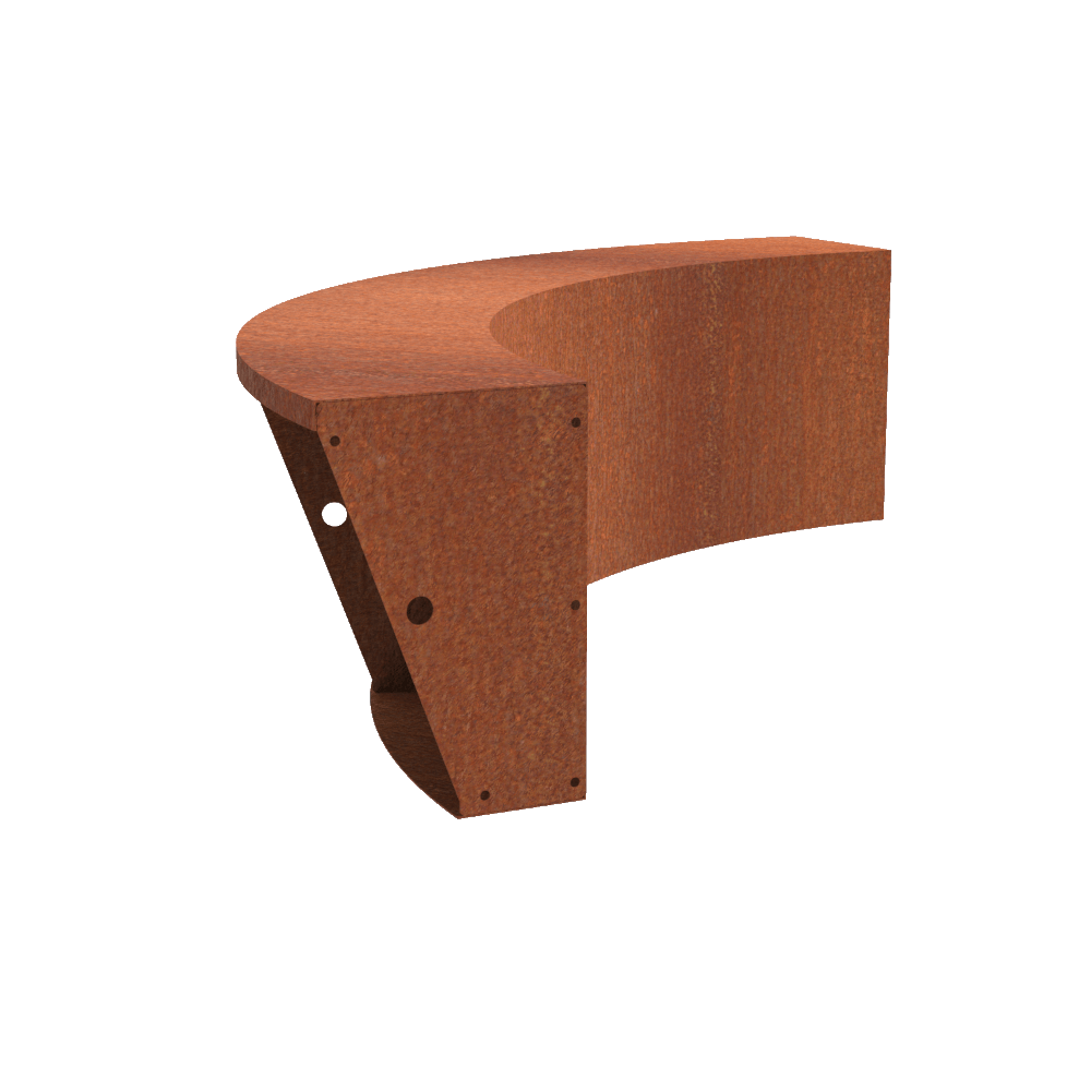 corten steel retaining wall for gardens section by parker and coop and adezz 