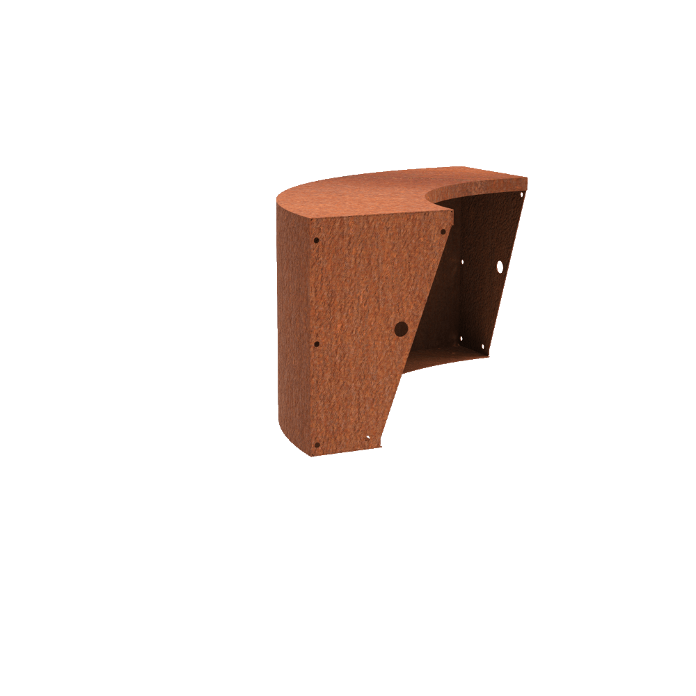 corten steel retaining wall for gardens section by parker and coop and adezz 