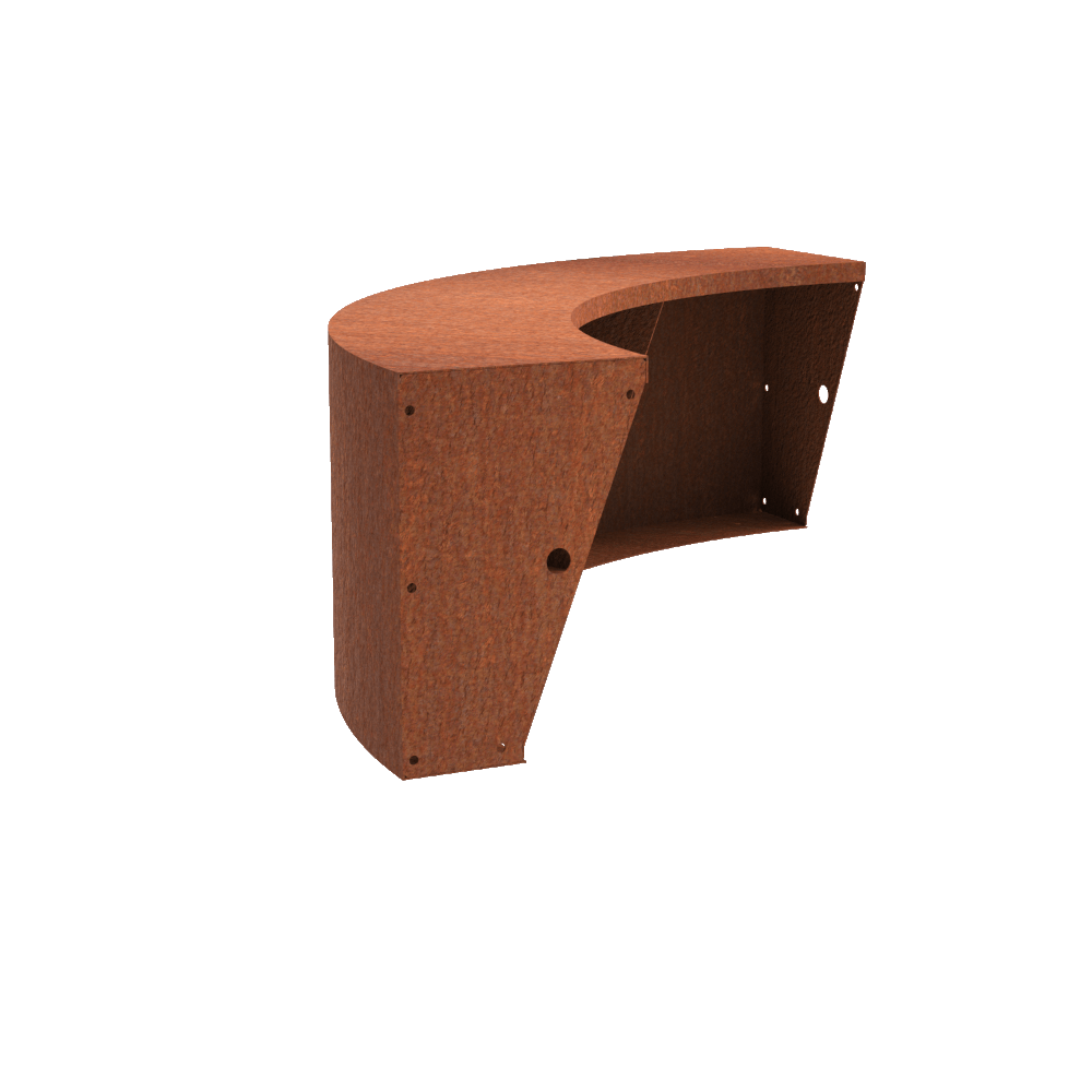 corten steel retaining wall for gardens section by parker and coop and adezz 