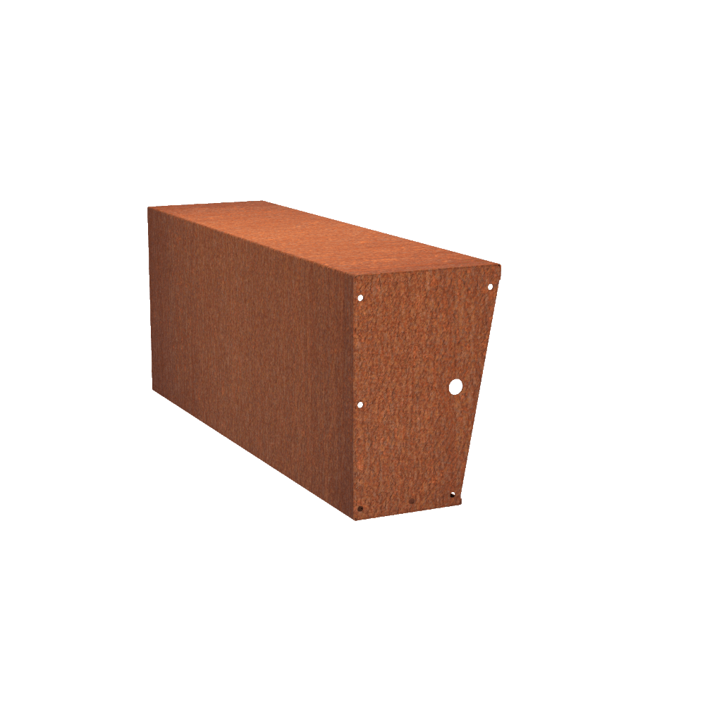 corten steel retaining wall for gardens section by parker and coop and adezz 