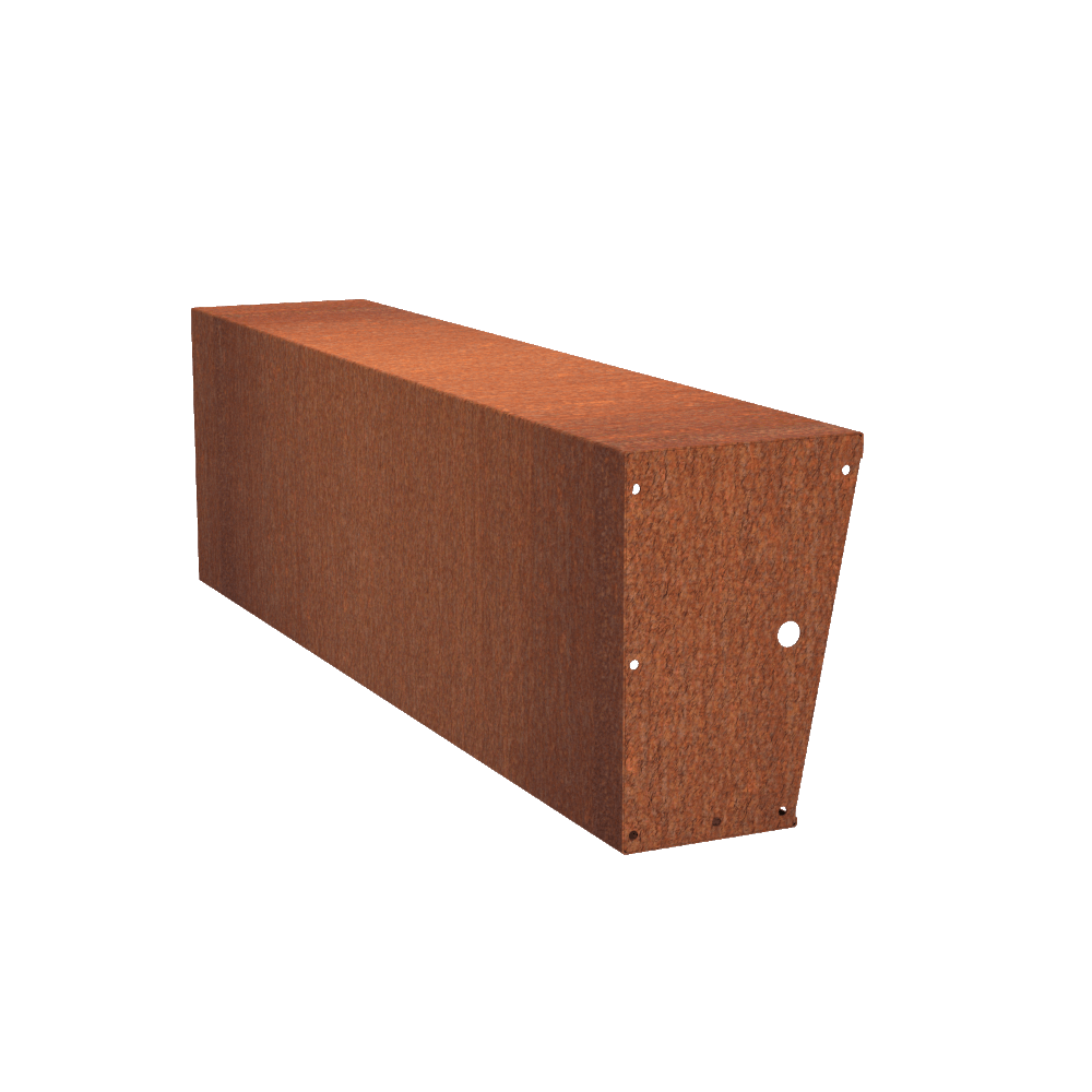 corten steel retaining wall for gardens section by parker and coop and adezz 