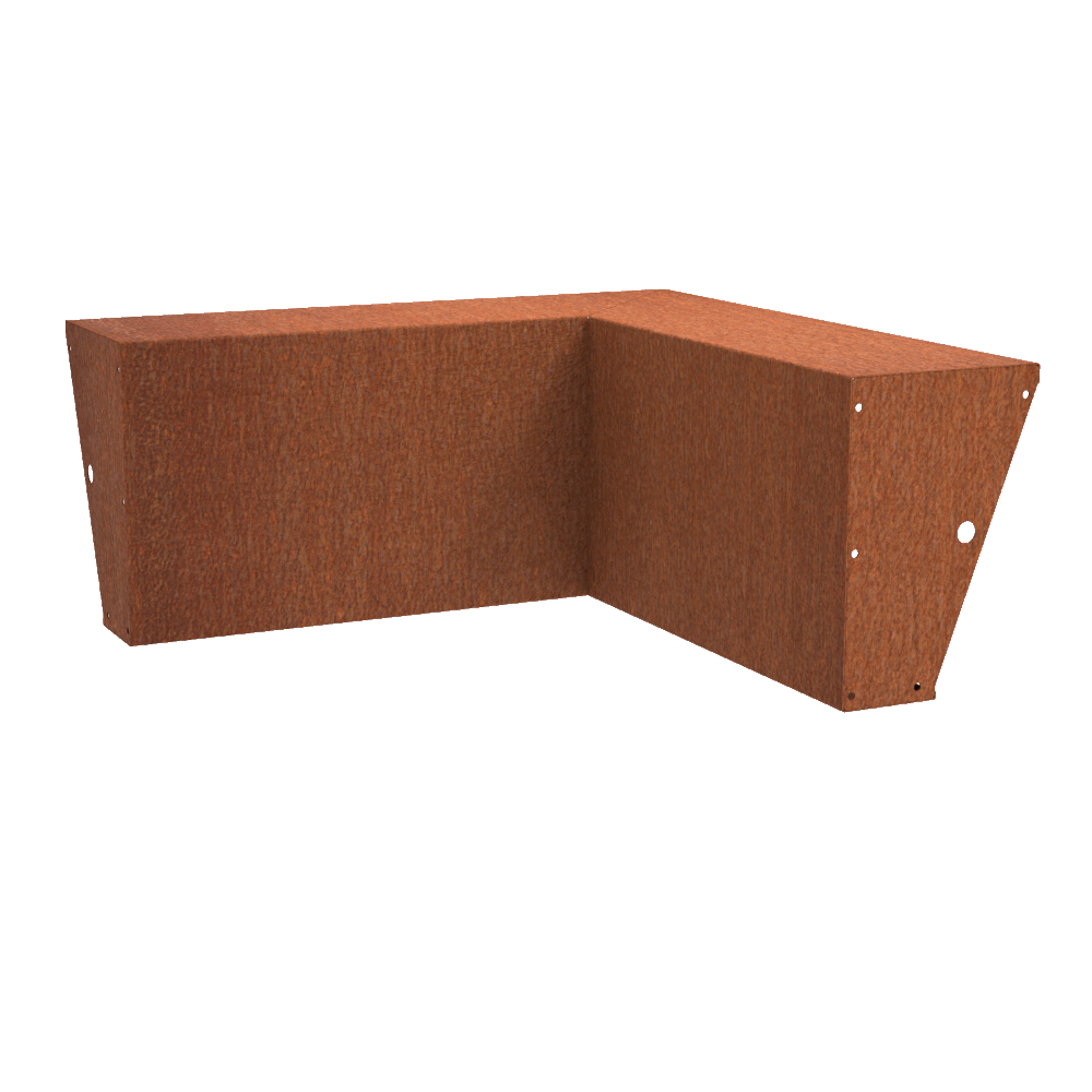 corten steel retaining wall for gardens section by parker and coop and adezz 