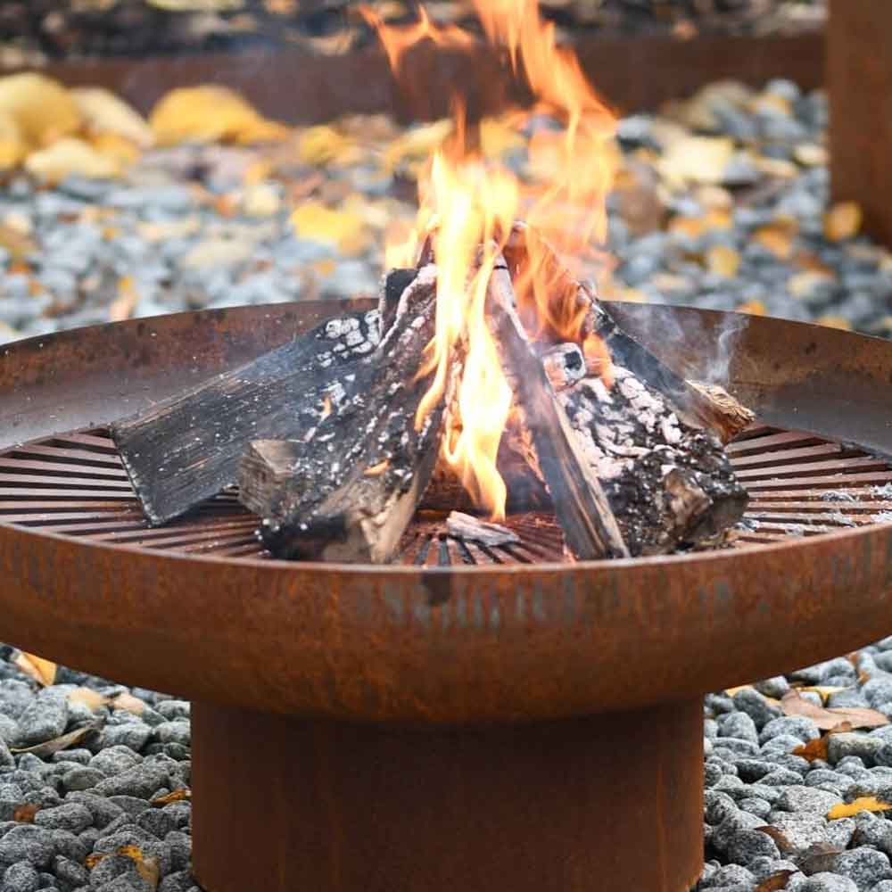 Corten Steel Raised Firepit Bowl