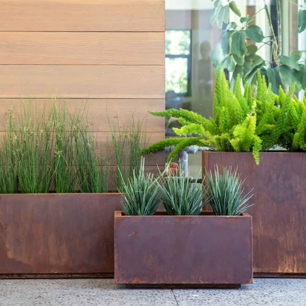 Rectangular Planter in Corten Steel | Parker & Coop - Parker & Coop Ltd