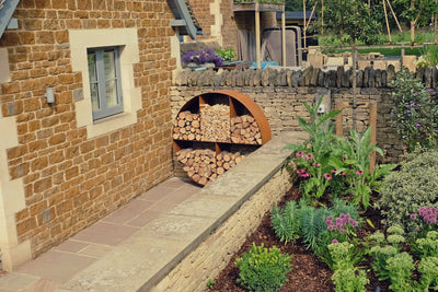 CORTEN CIRCULAR LOG STORE WOOD RUSTED PARKER AND COOP